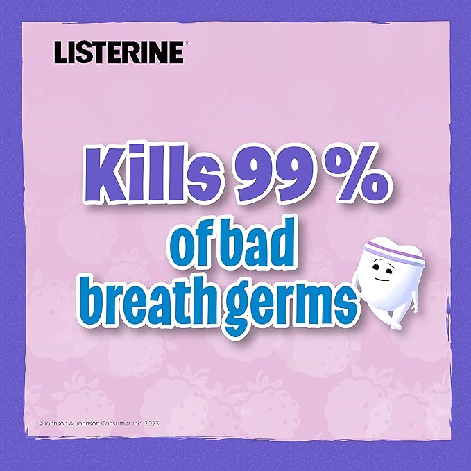 Listerine Smart Rinse Kids Alcohol-Free Anticavity Fluoride Mouthwash for Cavity Protection, Berry Splash Flavor, 500 mL (Pack of 2)