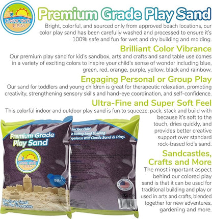 Classic Sand and Play Purple Colored Play Sand, 5 lb. Bag, Natural and Non-Toxic, Fun Wet and Dry Indoor and Outdoor, Sandbox, Therapy, and Table Use, Building, Stimulate Sensory Needs