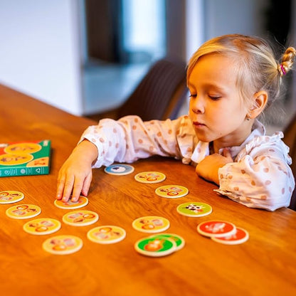 Montessori-Inspired Wooden Matching Game for Toddlers 2-4 Years - Durable, Scratch-Resistant 36 Card Set, Includes Carry Bag - Memory Game for Toddlers 2-4 Years - Cognitive Verbal Skills Development