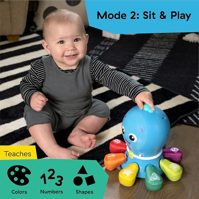 Baby Einstein Ocean Explorers Go Opus Go 4-in-1 Crawl & Chase Activity Learning Toy, Music and Lights, Ages 3 Months to 5 Years