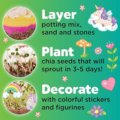 Creativity for Kids Plant and Grow Unicorn Forest: Terrarium Kit for Kids, Unicorn Toys and STEM Kits for Kids, Arts and Crafts for Girls Ages 6-8+