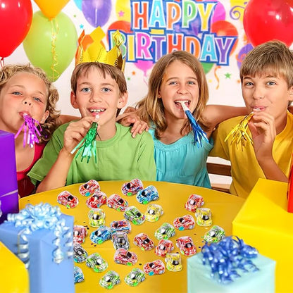 Buauty 100 Pcs Toy Cars Mini Pull Back Cars, Party Favors for Kids, Small Racing Car Carnival Prizes Classroom Rewards, Pinata Stocking Goodie Bag Stuffers Birthday Toys for Girls Boys Toddler