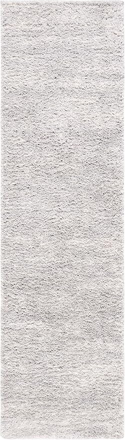 SAFAVIEH Berber Shag Collection Runner Rug - 2'3" x 8', Grey & Ivory, Non-Shedding & Easy Care, 1.2-inch Thick Ideal for High Traffic Areas in Living Room, Bedroom (BER563G)