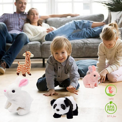 Hopearl Crawling Panda Interactive Electronic Pet Plush Toy with Sounds and Movements Animated Shaking Head Gifts for Toddlers Birthday, 7''