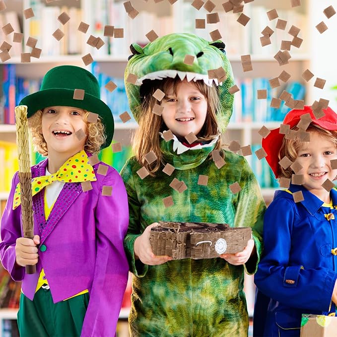 123 Pcs Dinosaur Piñata Set for Birthday Party 15 x 12 x 3'' Dinosaur Piñata with Blindfold Bat Confetti Slap Bracelet Keychain Stamps Sticker Rings Gift Bag for Kids Jungle Party Game Decor