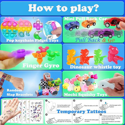148 Pcs Party Favors for Kids 4-8-12 Assortment Toy,Treasure Box Toys for Classroom Prizes Reward,Carnival Prizes,Goodie Bags Stuffers Pinata Fillers,Stocking Stuffers for Boys and Girls