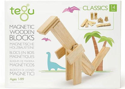 14 Piece Tegu Magnetic Wooden Block Set Natural