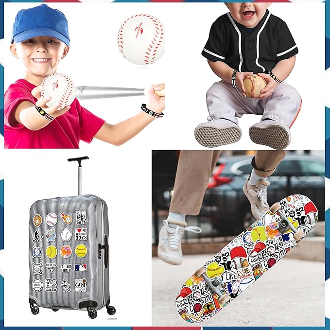 Baseball Party Favors,98 Pcs Baseball Themed Party Supplies For Kids With Goodie Bags,Bracelets,Brooches,Keychain,Stickers For Boys Team Gifts Birthday Decorations Classroom Rewards Stuffers