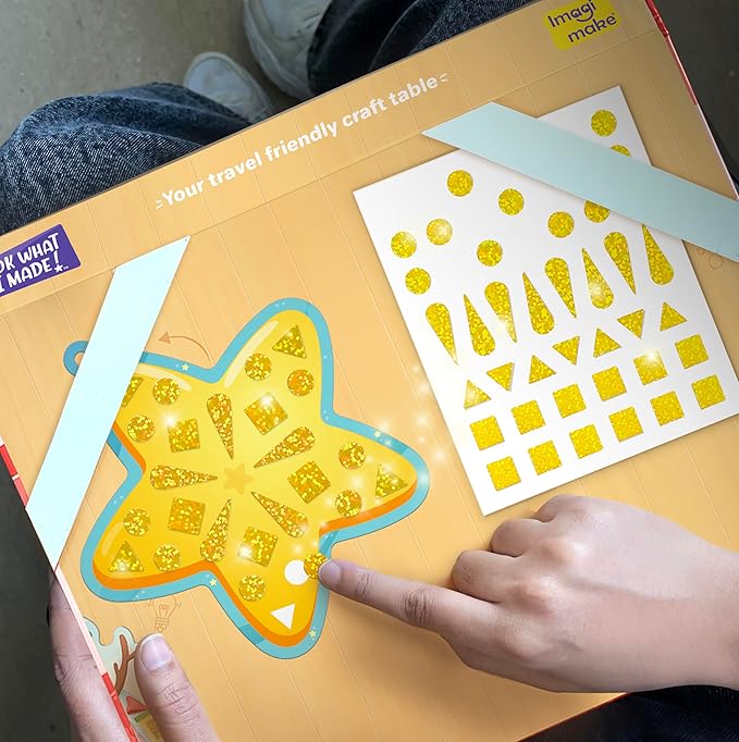 Imagimake Mirror Mosaic Christmas Kids Art Set | DIY Craft Kit | Foil Stickers for Kids | Birthday Gift for Girls and Boys Ages 3,4,5,6,7,8 | Christmas Toys for Girls Age 4,5,6,7,8