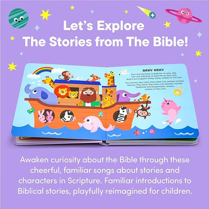 Bible Stories Christian Sound Books for Kids - 6 Bible Songs for Toddlers – Christian Easter Gifts for Kids, Baby Books & Toys for Kids - Easter Basket Essentials, Baptism, Christening Baby Gifts