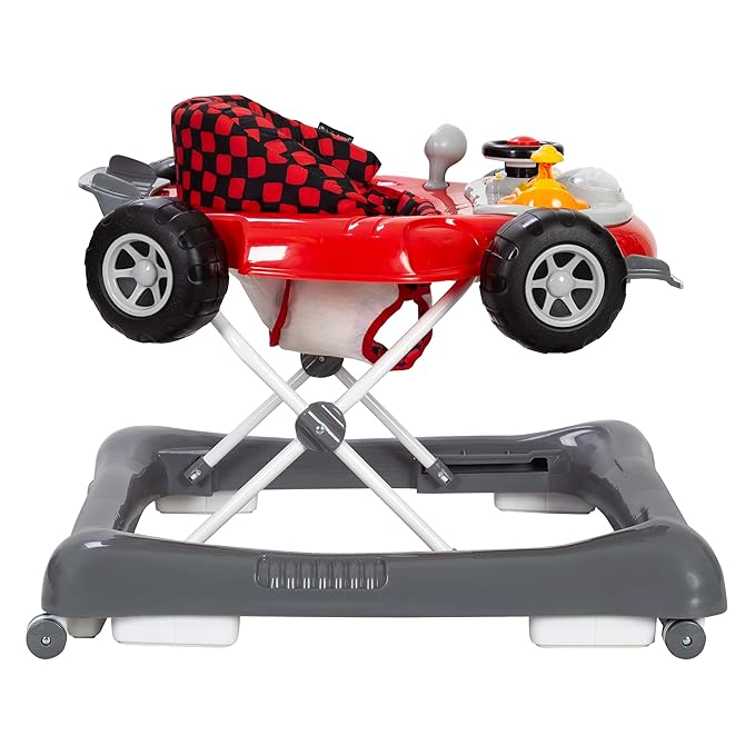 Smart Steps Trend 5.0 Activity Walker with Removable Toy Bar (Lights and Sounds), Adjustable Height and Flat Fold Frame for Storage, Ages 6 Months +, Speedster Red
