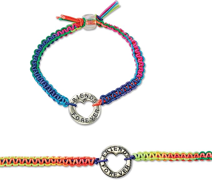 Creativity for Kids Friends Forever Bracelet Craft Kit - Create DIY 6 Friendship Charm Bracelets - Complete Kids Jewelry Kit