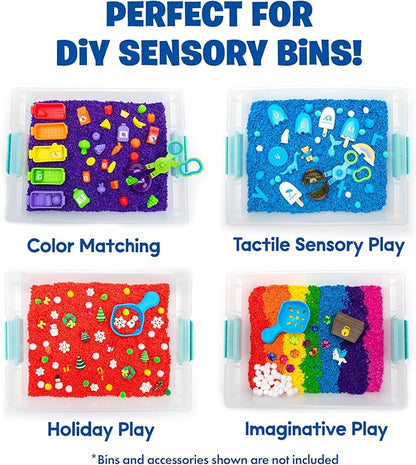 Educational Insights Playfoam Pluffle for Sensory Bins 4-Pack - Red, Pink, Blue & Purple Sensory Bin Filler for Sensory Table, Great for Sensory Play