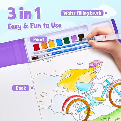JoyCat Paint with Water Coloring Books for Toddlers, Watercolor Painting Sets for Kids Ages 3-5 4-8, Arts and Crafts Drawing Activities Toy Birthday Gifts for Boys Girls (Sports)