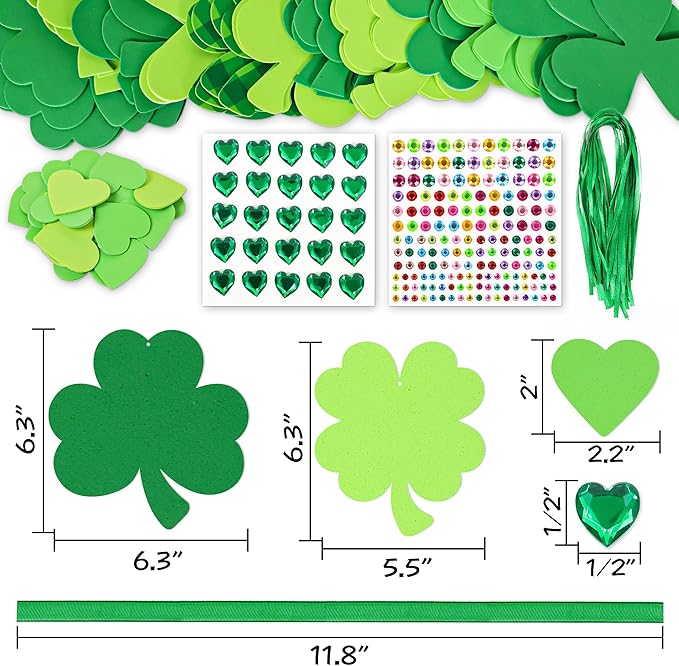 Malhaii St Patricks Day Crafts for Kids Adults, 24Set Foam Stickers Craft Kits Shamrock St. Patrick’s Day Decorations Gifts for Kids Party Games Prizes Saint Patricks Day Arts and Crafts for Kids