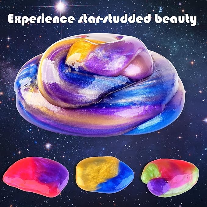 32 Pack Galaxy Slime, School Classroom Valentine's Gifts Exchange,Valentine's Day Gifts for Kids, Easter Party Favors for Girls and Boys, Super Soft and Non-Sticky Slime Toys Kit