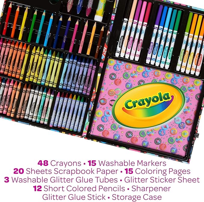 Crayola Trolls World Tour Inspiration Art Case, Over 110 Pieces, Art Set, Gifts for Kids, Age 5, 6, 7, 8