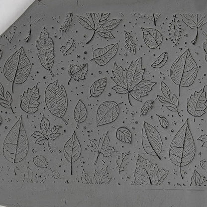Falling Leaves Clay Texture Roller (4") - Seamless Meadow Set #01 - Embossing Pattern Roller for Polymer & Ceramic Clay, Pottery & Crafts