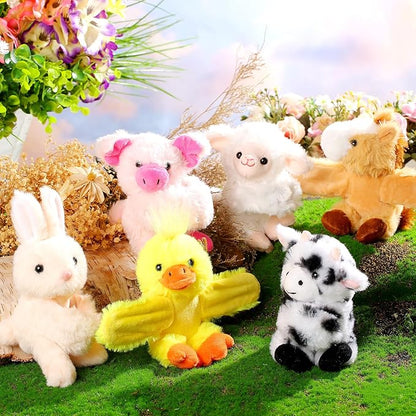 6 Pack Stuffed Animal Slap Bracelets Plush Animal Snap Bracelets Cute Wrist Slap Band Toy Wrist Animals Wrist Pets Slap Bracelet Wrist Toy for Kids Boys Girls Birthday Gifts Party Favors