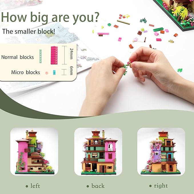 Micro Mini Architecture Blocks Set, Cherry Blossom Villa Tree House Bricks Building Set, Flower House Creative Collectible Models Present for Teens and Adults (7080PCS)