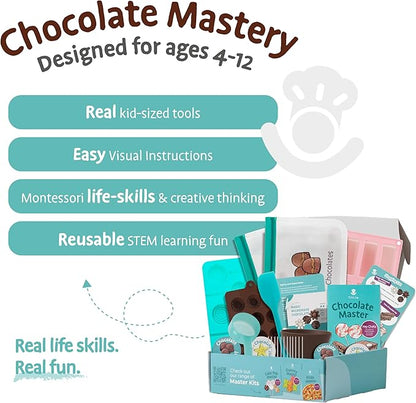 Tovla Jr. Ultimate Real Chocolate- Making Kit for Kids – Fun DIY Candy & Dessert Kit, STEM Activity for Ages 4+, Visual Learning Baking and Cooking Molds & Tools Set, Great Gift for Young Chefs
