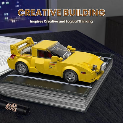 Mould King Speed Champion Cars Building Sets, RX-7 Mazda Sports Car Model with Display Case, 27016 MOC Collectible Race Car Toys Blocks Kits for Adults and Boys Girls Kids Aged 8+ (329 Pieces)