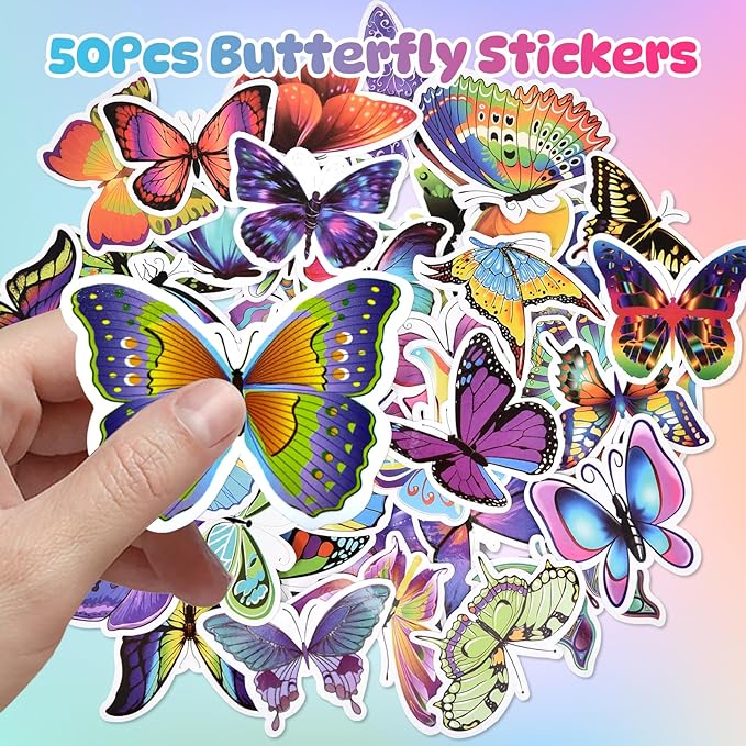98 Butterfly Party Favors Fairy Birthday Party Supplies for Girls Kid Straw Bubble Wand Slap Bracelet Keychain Sticker Toy Gift Prize Goodie Bag Stuffer Butterfly Decorations Girl Party Favors