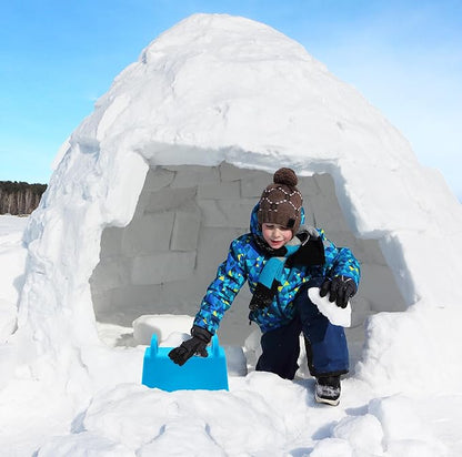 Superio Snow Brick Maker Igloo Fort Block Form Outdoor Winter Snow Toys Sand Castle Building Kit for Adults and Kids Sandbox, Beach, Sand Toys (Blue, 2)