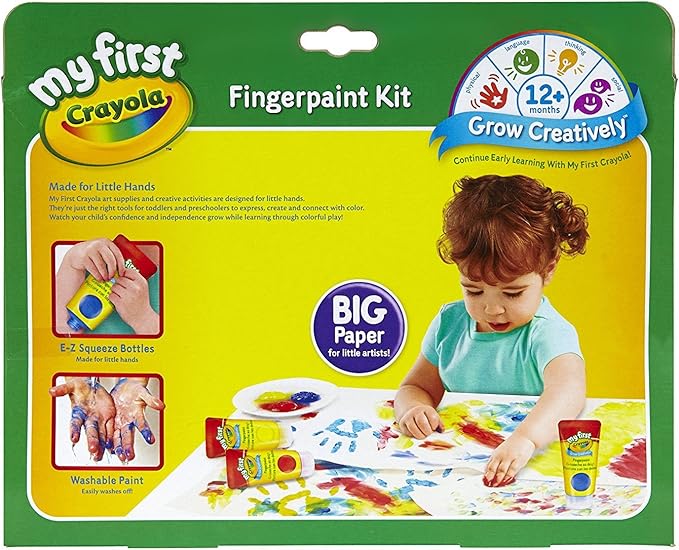 Crayola My First Fingerpaint Kit, Washable Paint, Gifts, Ages 1, 2, 3, 4, 5