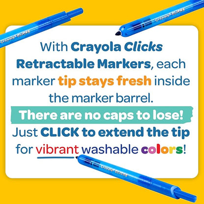 Crayola 10CT SUPERCLICKS,Retractable, Holiday Toys, Gift for Boys and Girls, Kids, Stocking, Arts and Crafts, Gifting