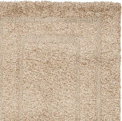 SAFAVIEH Florida Shag Collection Runner Rug - 2'3" x 13', Beige & Beige, Border Design, Non-Shedding & Easy Care, 1.2-inch Thick Ideal for High Traffic Areas in Living Room, Bedroom (SG454-1313)