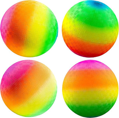 PlayBolt Rainbow Playground Balls - 8.5Inch (Pack of 12) Rubber Bouncy Inflatable Balls for Kids and Adults, Indoor and Outdoor Games, Kickball, Dodgeball, Four Square, Dodge Ball, Handball