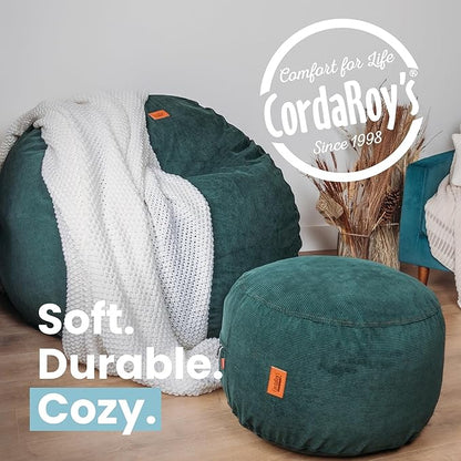 CordaRoy's Corduroy Bean Bag Pouf Footstool, Rainforest