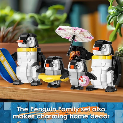 Penguin Family Animal Building Set Creator STEM Toy for Kids 6+, Model Building Kit for Display or Family Activity, Birthday Gift for Kids Boys and Girls Ages 6-12 (907PCS)