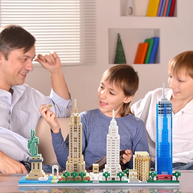 Micro Building Blocks Set World Famous City Architecture New York Skyline Model Kit Skylines Collection Set for Adults and Teens 14+ 3452 Pieces