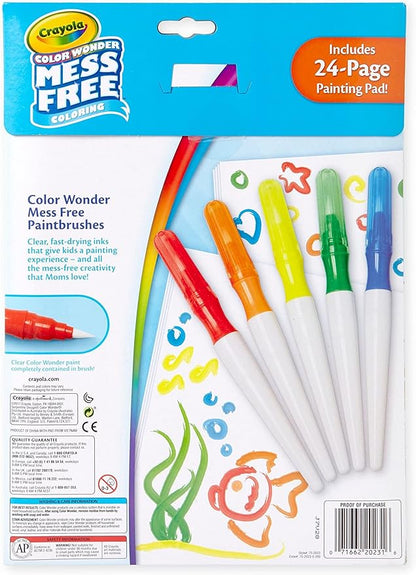 Crayola Color Wonder Paintbrush Pens & Paper, Mess Free Coloring for Toddlers, Painting Set, Toddler Arts & Crafts, Kids Gift