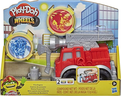 Play-Doh Wheels Fire Engine Playset with 2 Non-Toxic Modeling Compound Cans Including Water and Fire Colors, Firetruck Toy for Kids 3 and Up