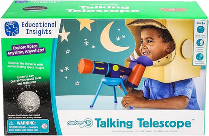 Educational Insights GeoSafari Jr. Talking Telescope (English & Asian Audio Version) - Telescope for Kids, STEM Toys, Interactive Learning for Kids Ages 4+, Space Toys for Kids