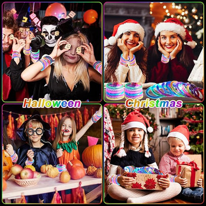 48 Pack LED Light Up Bracelets, Glow in the Dark Party Supplies, 6 Color Glow Bracelets, Rave Party Favors for Kids/Adults Birthday, Concert,Goodie Bag Fillers, New Year