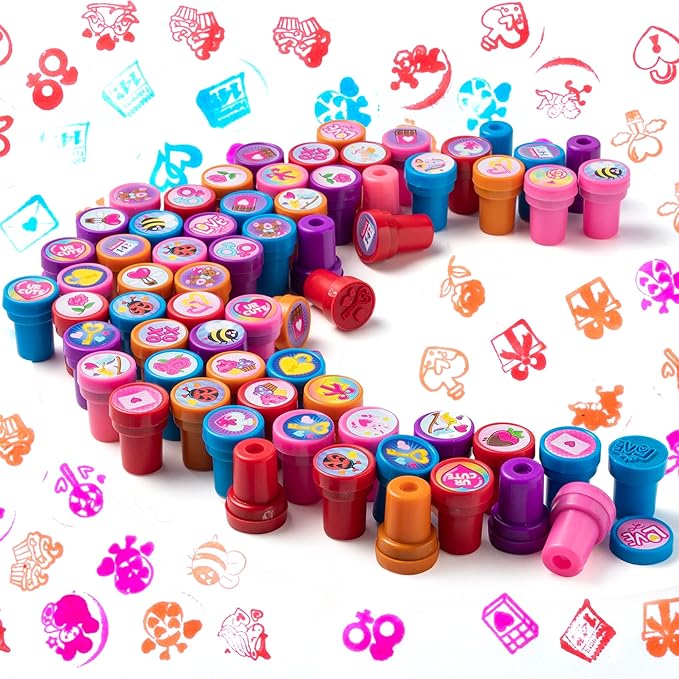 JOYIN 100 Pcs Valentine's Themes Stamper, 25 Designs Arts and Crafts Stamper for Valentines Day Party Favors, Classroom Exchanging Gifts, Classroom Holiday Reward Prizes