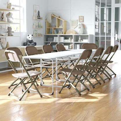 Flash Furniture Timmy 10 Pk. Kids Brown Plastic Folding Chair