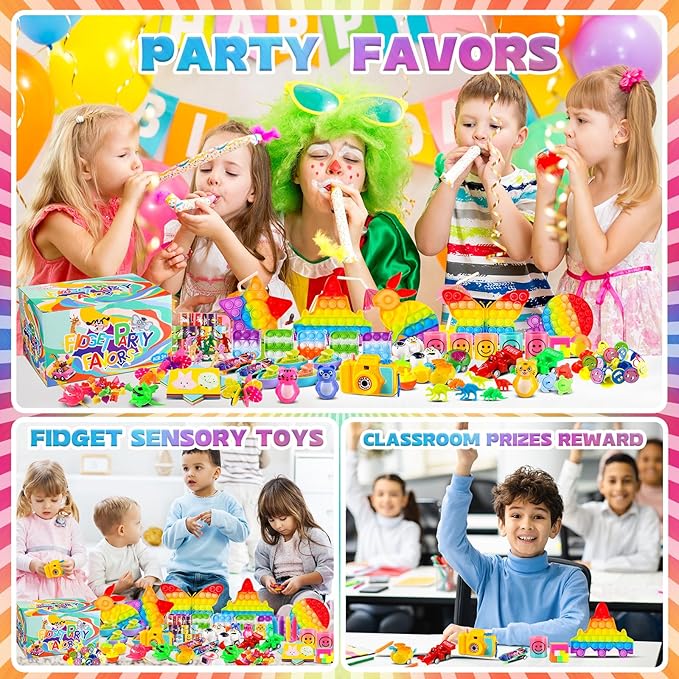 1120+PCS Party Favors for Kids,Fidget Toys Packs, Assorted Small Toys for Pinata Fillers Carnival Prizes,Goodie Bags Stuffers School Classroom Prizes Toys Bulk,Treasure Box Birthday Gifts