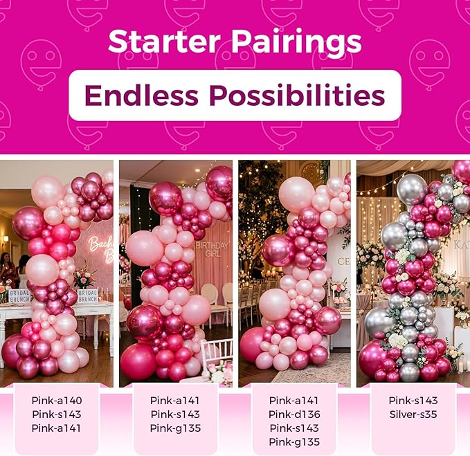 Bezente Pearl Pink Balloons Latex Party Balloons - 100 Pack 12 inch Round Helium Light Pastel Baby Pink Balloons for Girl Princess Gender Reveal Birthday Wedding Anniversary Party Decorations