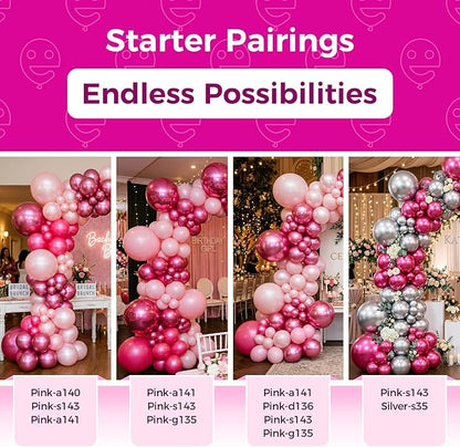 Bezente Pearl Pink Balloons Latex Party Balloons - 100 Pack 12 inch Round Helium Light Pastel Baby Pink Balloons for Girl Princess Gender Reveal Birthday Wedding Anniversary Party Decorations