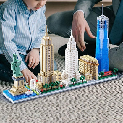 Building Blocks Set, Architecture Model New York Skylines Building Blocks 3452 PCS Micro Building Bricks Gift for Adults