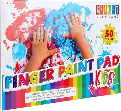Bright Creations Finger Painting Paper Pad, Kids Art Supplies, 50 Sheets/Pad (17 x 12 in, 2 Pack)