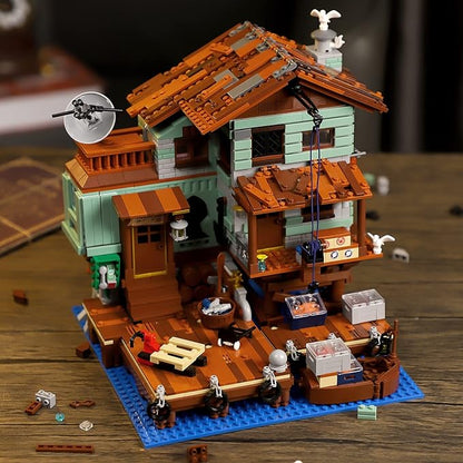 Fisherman's Wharf House Mini Bricks Building Kit, Ideas Creative Architecture Building Toys Birthday Gift for Adult Boys Girls -2046 Pieces (Not Compatible with Lego Set)