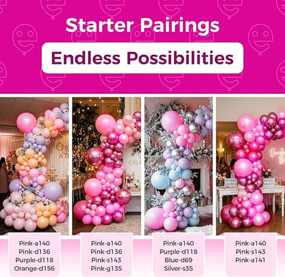 Bezente Pearl Pink Balloons Latex Party Balloons - 100 Pack 12 inch Round Helium Light Pastel Baby Pink Balloons for Girl Princess Gender Reveal Birthday Wedding Anniversary Party Decorations