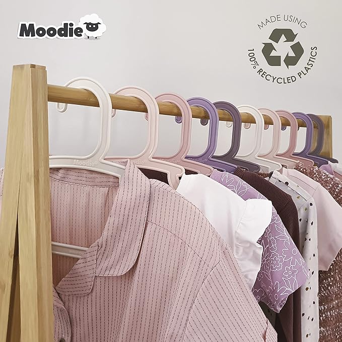 Recycled Plastic Kids Hangers | 13.5" Heavy Duty Kids Clothes Hangers | Bulk Pack Childrens Hangers, Large Child Hangers | Toddler Hangers (2-12yrs | 25 Pack, Pink)