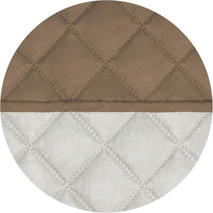 PureFit Reversible Quilted Sofa Cover, Water Resistant Medium Slipcover Furniture Protector, Washable Couch Cover with Non Slip Foam and Elastic Straps for Kids, Dogs, Pets (Loveseat, Camel/Ivory)